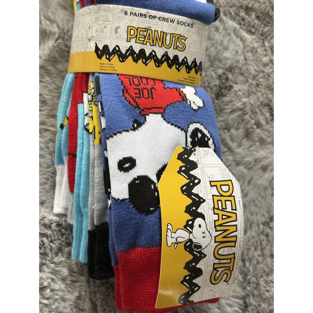 Peanuts crew socks‎ 6 pair size 6-12 new with tags